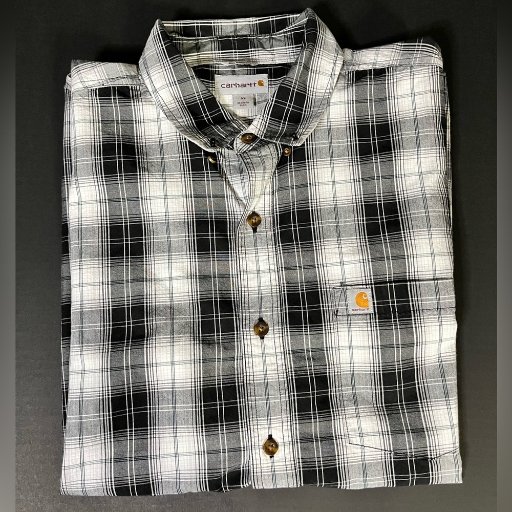 Carhartt xl men’s short sleeve plaid shirt -Relaxed fit